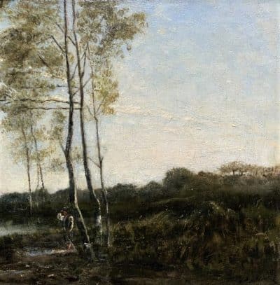 Paul Désiré Trouillebert Barbizon School French Landscape Oil Painting - Image 6