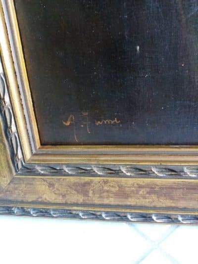 Masterpiece Achille Funi Oil on Canvas, Signed. Antique Art 4