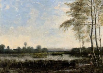 Paul Désiré Trouillebert Barbizon School French Landscape Oil Painting Landscape Oil Painting Antique Art 7