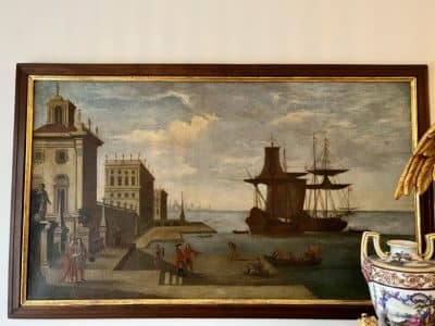 Venice, 17th Century Oil on Canvas, DUTCH SCHOOL, Abraham Storck-Jan Baptist Weenix. 17th cent oil paintings Antique Art 4