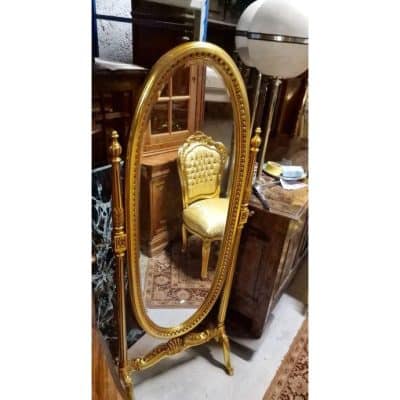 Antique Wooden Gilded Floor Mirror Antique Furniture 4