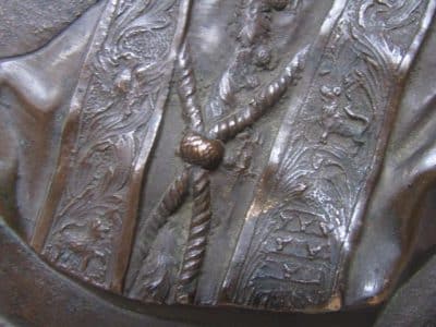 Rare 17th Century Bronze Medal Relief of Pope GIOVANNI HAMERIANI Antique Sculptures 5