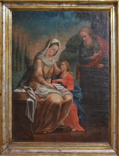 19th Century Oil on Canvas, Framed. Antique Art 4