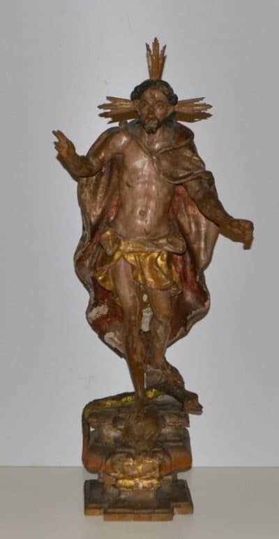 18th Century Baroque EASTER CHRIST, Polychroming. Antique Sculptures 3