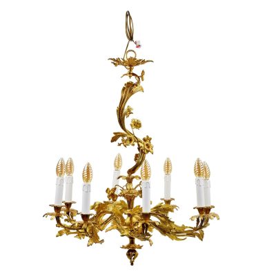 19th Century French Rococo Bronze Chandelier, Restored. Antique Clocks 3