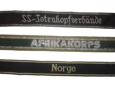 WW2 German SS, NORGE, AFRIKAKORPS Set Cuff Antique Textiles 3