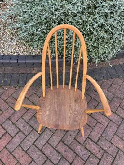 Mid Century Set of Six Ercol Windsor Dining Chairs beech Antique Chairs 6