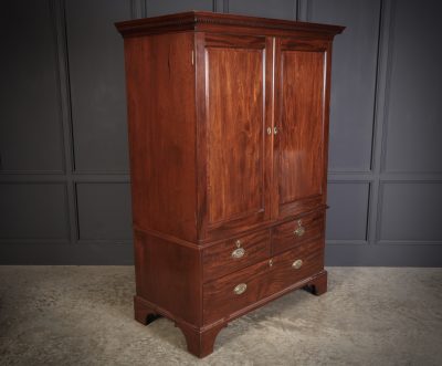 18th Century Mahogany Bachelors Wardrobe antique wardrobes Antique Furniture 3