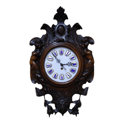 19th Century French Carved Wall Clock Antique Clocks 4