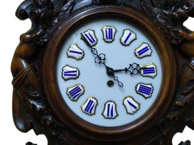 19th Century French Carved Wall Clock Antique Clocks 6