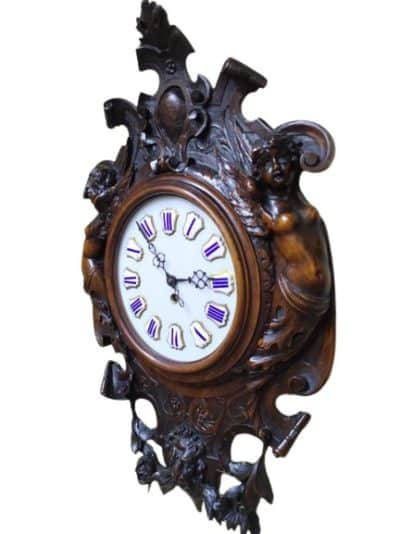 19th Century French Carved Wall Clock Antique Clocks 3