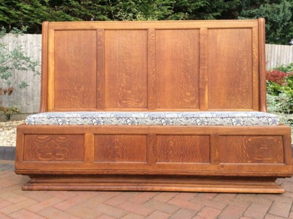 Arts & Crafts Cotswold School Oak Panelled Settle cotswold school Antique Benches 6