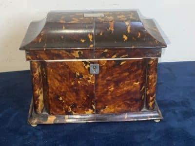 TORTOISE SHELL TEA CADDY CIRCA 1750’s Antique Boxes 3