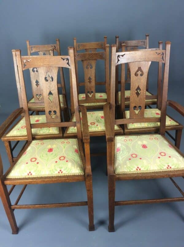 Set of Eight Arts & Crafts Dining Room Chairs