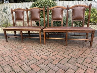 Pair of Arts & Crafts Glasgow School Benches benches Antique Benches 6