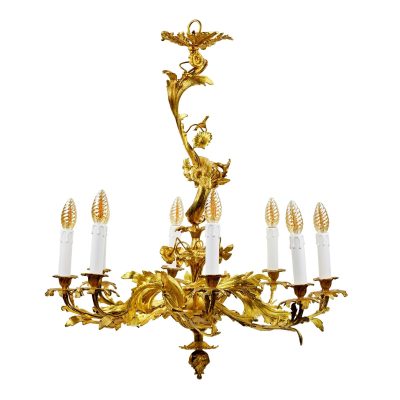 19th Century French Rococo Bronze Chandelier, Restored. Antique Clocks 6