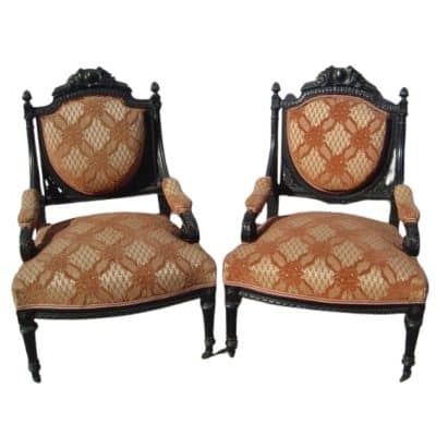 19th Century Carved Armchair, 2 piece. Antique Chairs 3