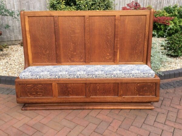 Arts & Crafts Cotswold School Oak Panelled Settle