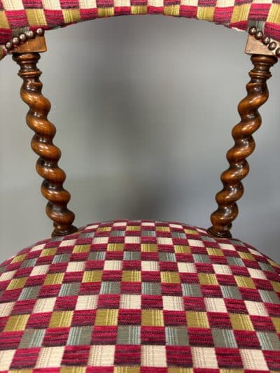 Late Victorian Walnut Easy Chair - Image 4