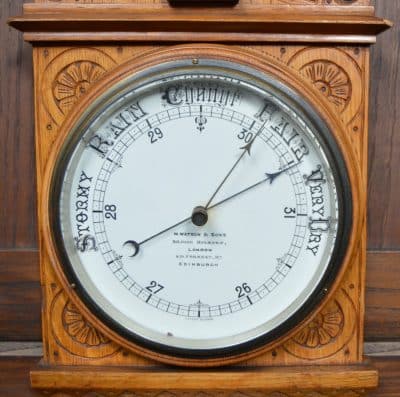 Victorian Oak Barometer By W Watson & Sons SAI3529 oak Antique Barometers 10