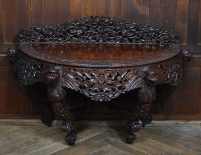 Padouk Demi-lune Console Table SAI3542 Anglo Indian Antique Furniture 5