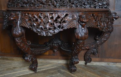 Padouk Demi-lune Console Table SAI3542 Anglo Indian Antique Furniture 17