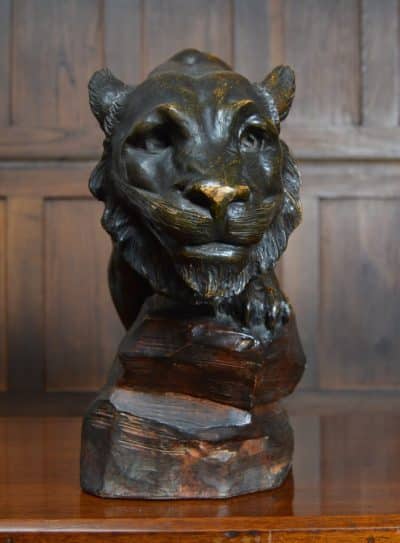 Richard Aurili Terracotta Sculpture Feline Lenonessa SAI3113 - Image 12