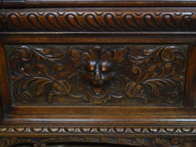 Victorian Green Man Oak Monk Bench SAI3544 oak Antique Benches 8