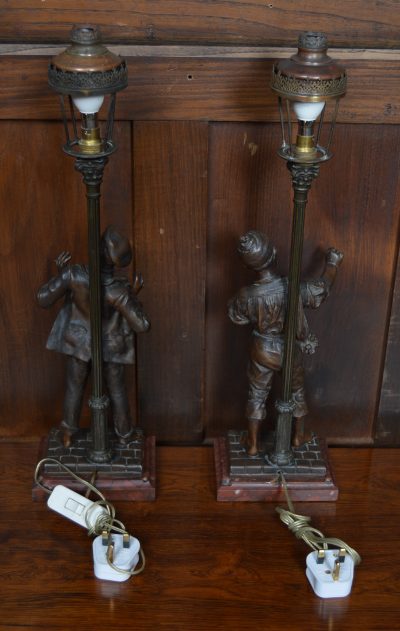 Pair Of French Eutrope Bouret Spelter Lamps SAI3538 spelter Antique Lighting 22