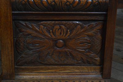 Victorian Green Man Oak Monk Bench SAI3544 oak Antique Benches 25