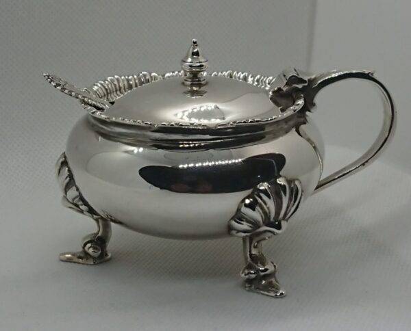 Silver Mustard Pot with Spoon London 1968