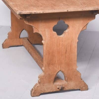 Large 19th Century Gothic Pine Refectory Table from North Leith Parish Church Antique Tables 8