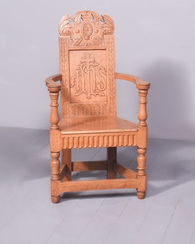 A Carved Oak Throne Chair Antique Chairs 12