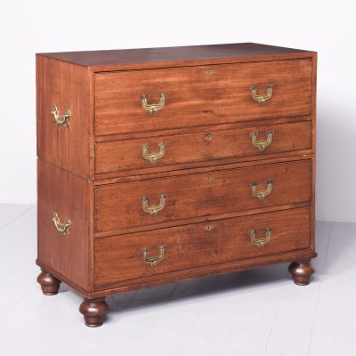 Georgian Two-Part Secretaire Military Chest secretaire Antique Chest Of Drawers 3