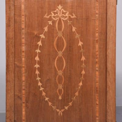 A Pair of Late 19th Century Inlaid Sheraton-Style Mahogany Lockers - Image 4