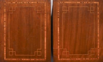 A Pair of Late 19th Century Inlaid Sheraton-Style Mahogany Lockers bedside cabinet Antique Cabinets 9