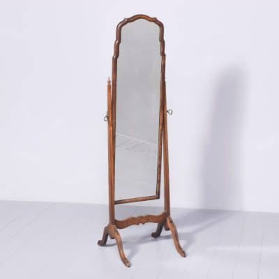 Queen Anne Style Walnut Cheval Mirror Antique Mirrors 3