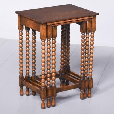 Nest of 3 Solid Oak Occasional Tables nest of tables Antique Tables 3