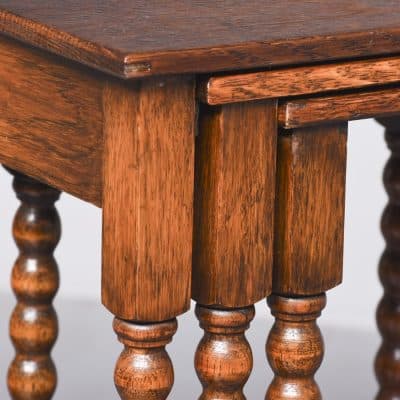 Nest of 3 Solid Oak Occasional Tables nest of tables Antique Tables 6