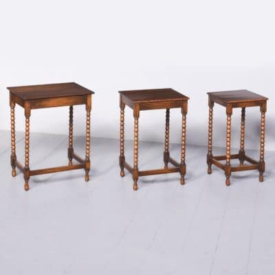 Nest of 3 Solid Oak Occasional Tables nest of tables Antique Tables 8