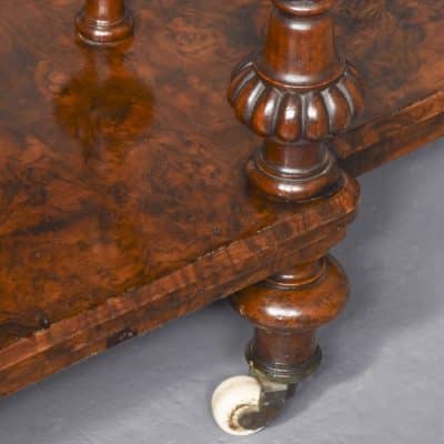 Exhibition Mid-Victorian Burr-Walnut Whatnot Antique Furniture 6