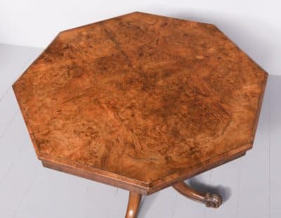 Quality Mid-Victorian Octagonal Burr-Walnut Centre Table Antique Tables 8