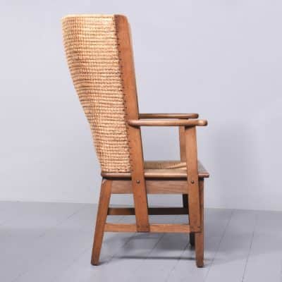 Exceptional Oak Framed Orkney Chair in The David Kirkness Style in Excellent Condition Antique Chairs 9