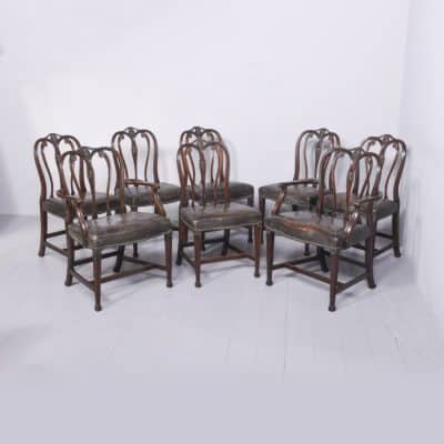 Exceptional Set of 8 Unusual George III Style Mahogany Dining Chairs dining chairs Antique Chairs 3