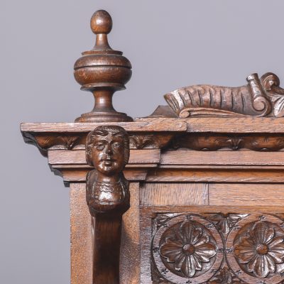 Magnificent Carved Oak Flemish Hall Stand of Very Large Proportions Antique Furniture 5