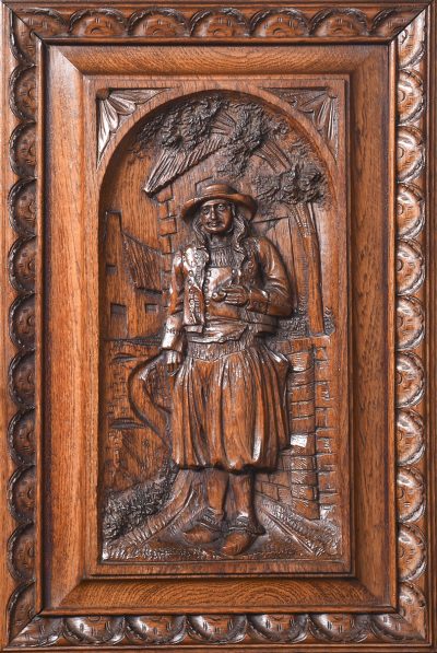 Magnificent Carved Oak Flemish Hall Stand of Very Large Proportions Antique Furniture 9