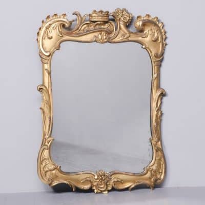 A Mid-19th Century Carved Wood and Gilded Wall Mirror gilded Antique Mirrors 3