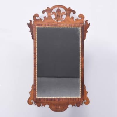 Chippendale Style Open Fret Mahogany and Giltwood Wall Mirror