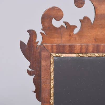 Chippendale Style Open Fret Mahogany and Giltwood Wall Mirror - Image 3