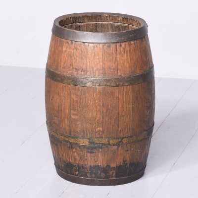 Oak Coopered Stick Stand Barrel in Quarter-Cut Oak with Steel Banding barrel Antique Furniture 9